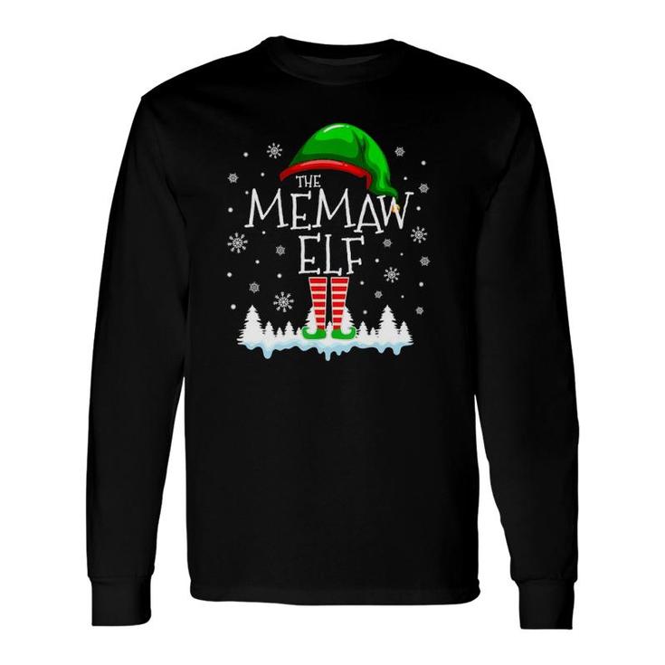 The Memaw Elf Christmas Matching Costume Pjs Cute Long Sleeve T-Shirt