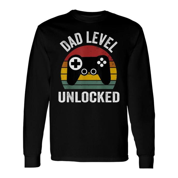 Dad Level Unlocked New Dad Gaming Dad Long Sleeve T-Shirt - Thegiftio