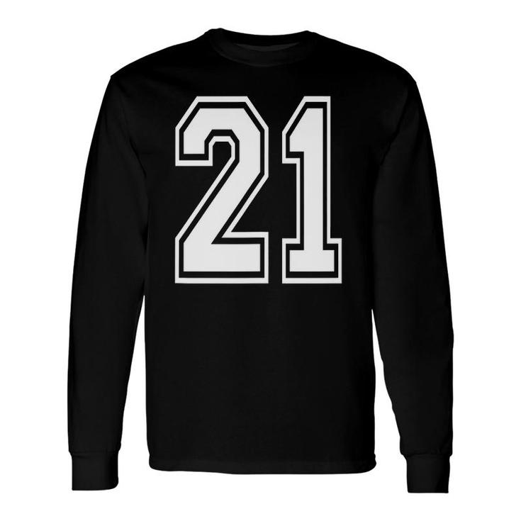 Number 21 21St Birthday Numbered Jersey Long Sleeve T-Shirt T-Shirt