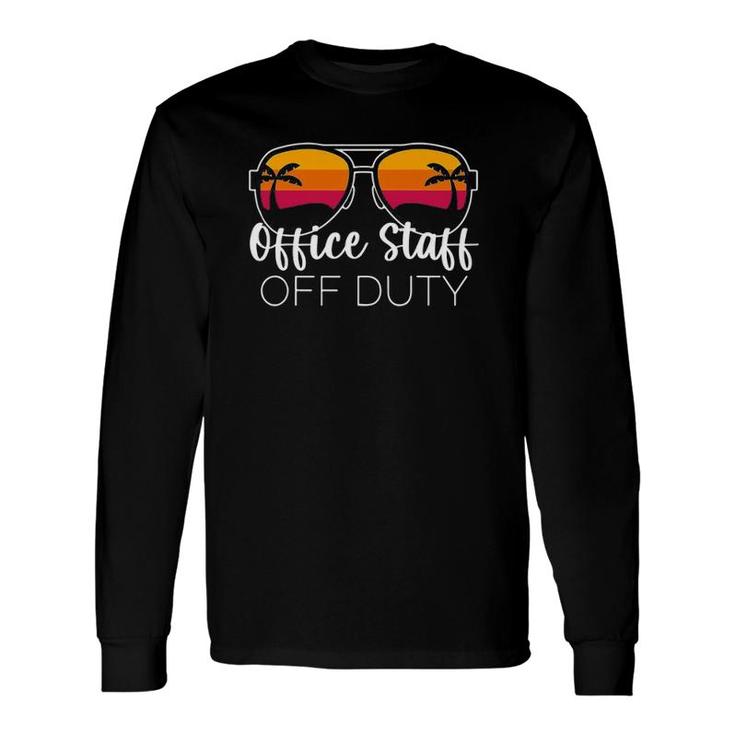 Office Staff Off Duty Sunglasses Beach Sunset Long Sleeve T-Shirt