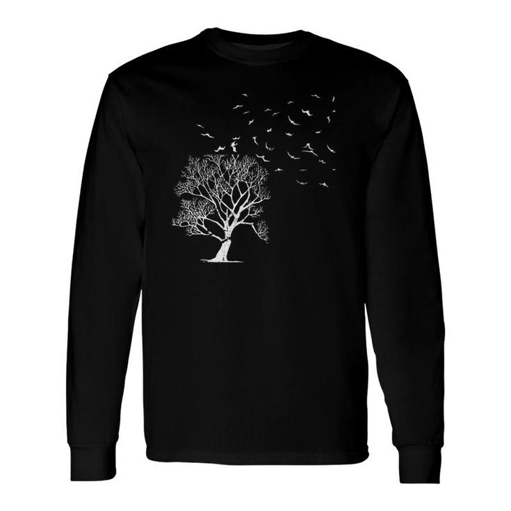 Outdoor Forest Nature Wildlife Flock Of Birds Tree Forest Long Sleeve T-Shirt T-Shirt
