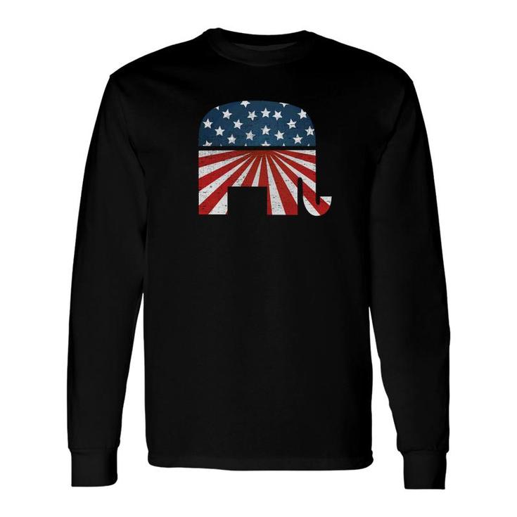 Patriotic Elephan America Usa Republican Party Long Sleeve T-Shirt