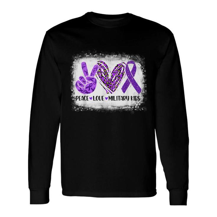 Peace Love Military Purple Up For Military Child Month Long Sleeve T-Shirt