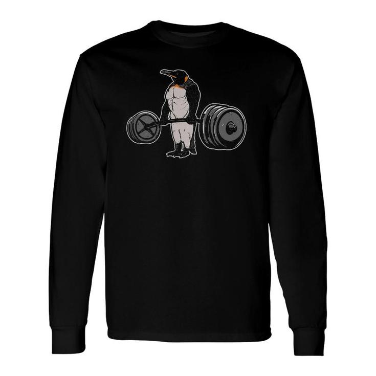 Penguin Deadlift Fitness Bodybuilder Bird Animal Long Sleeve T-Shirt T-Shirt