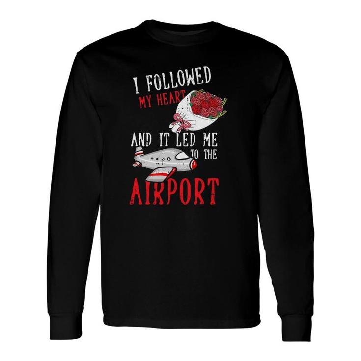 Pilot Valentines Day Cool Aviator Airplane Aviation Long Sleeve T-Shirt