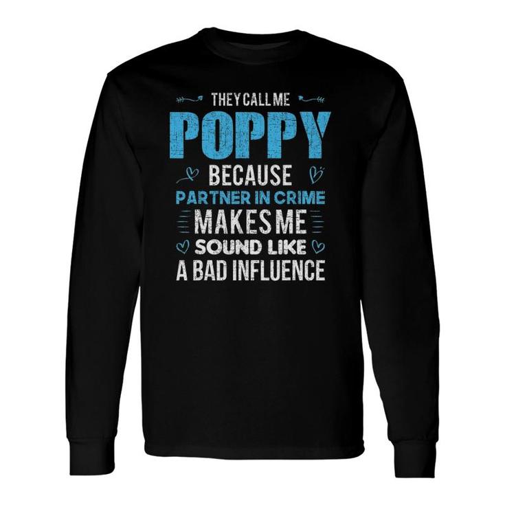 Poppy Grandpa Fathers Day Vintage Long Sleeve T-Shirt