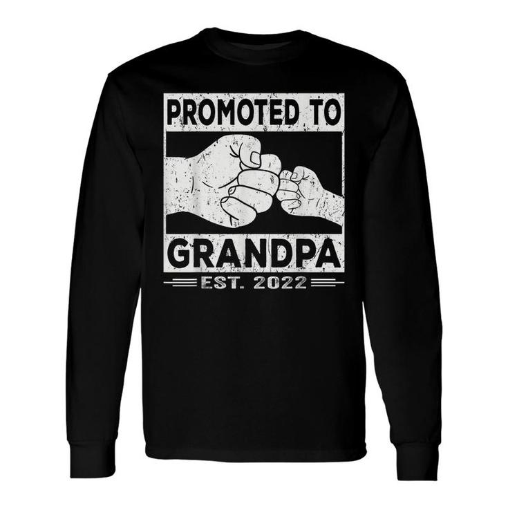 Promoted To Grandpa Est 2022 New First Grandfather Long Sleeve T-Shirt