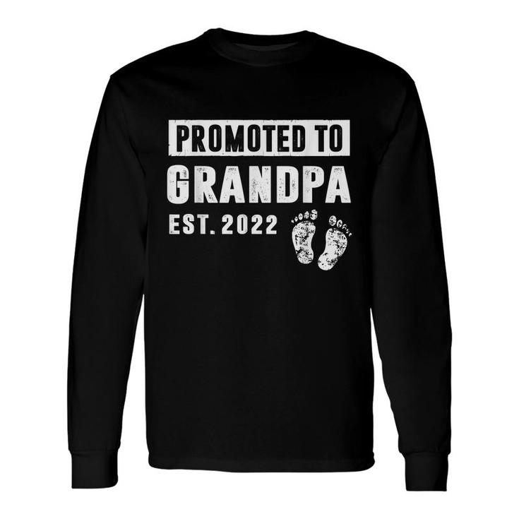 Promoted To Grandpa Est 2022 Pregnancy Announcement Long Sleeve T-Shirt