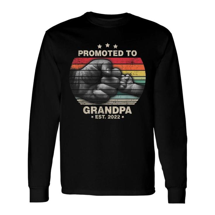 Promoted To Grandpa Est 2022 Men Vintage First Time Grandpa Long Sleeve T-Shirt