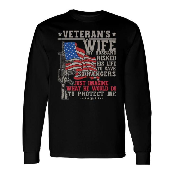 Proud Veteran Wife Veteran Of The Army Boots Us Soldier Long Sleeve T-Shirt