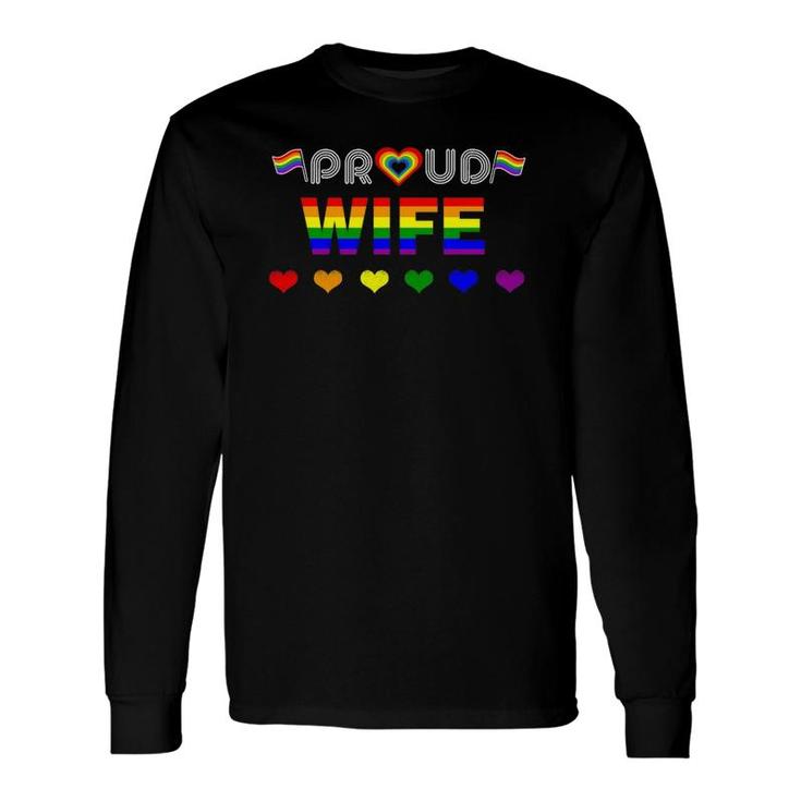 Proud Wife Rainbow Lgbt Gay Pride Month Lgbt Long Sleeve T-Shirt