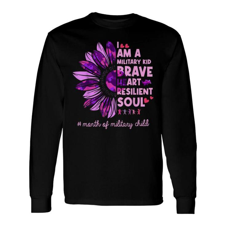 Purple Up For Military Sunflower Military Child Month Long Sleeve T-Shirt