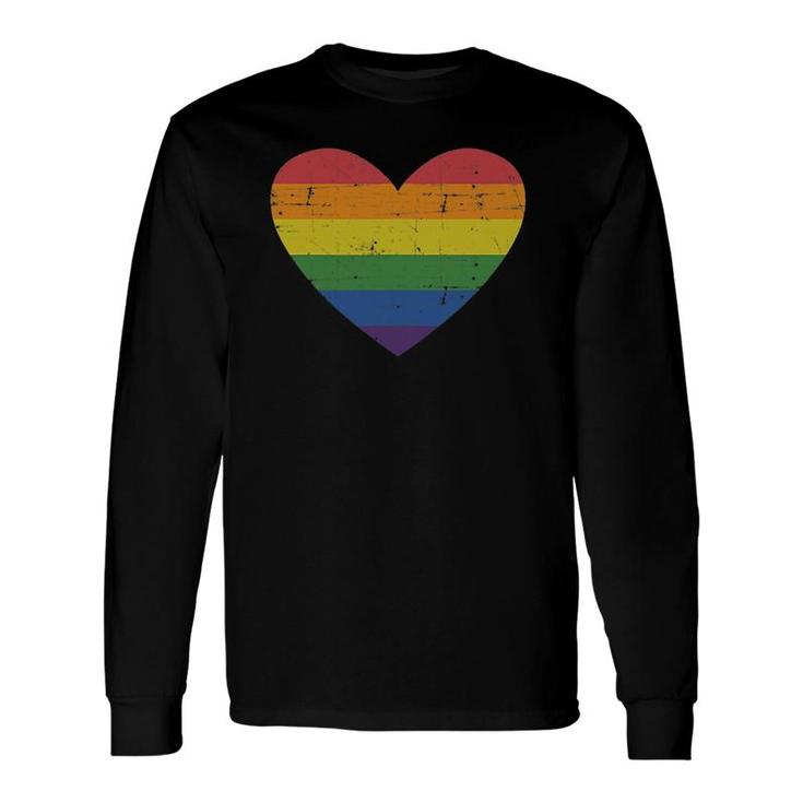 Rainbow Heart Flag For Gay And Lesbian Support Pride Month Long Sleeve T-Shirt T-Shirt