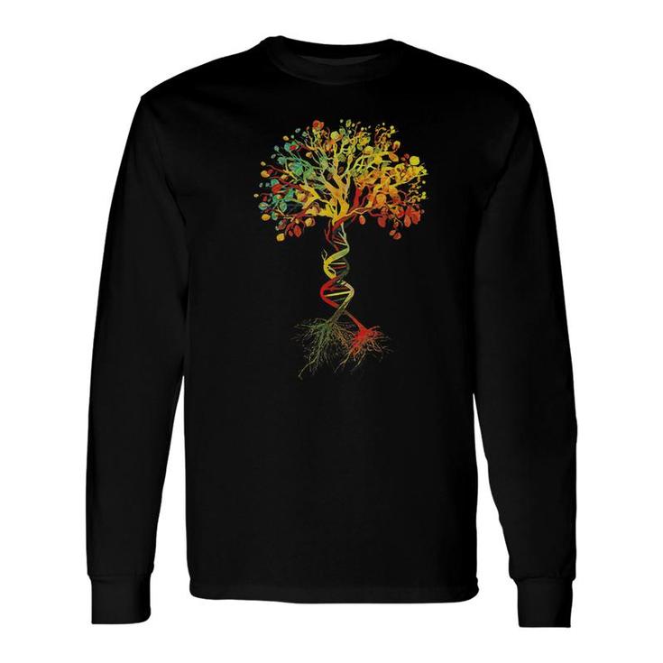 Reality Glitch Dna Tree Life Biologist Science Earth Day Long Sleeve T-Shirt