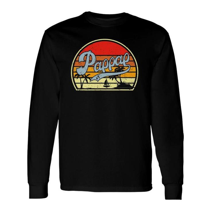 Retro Pappap 1 Best Fathers Day For Grandpa Long Sleeve T-Shirt