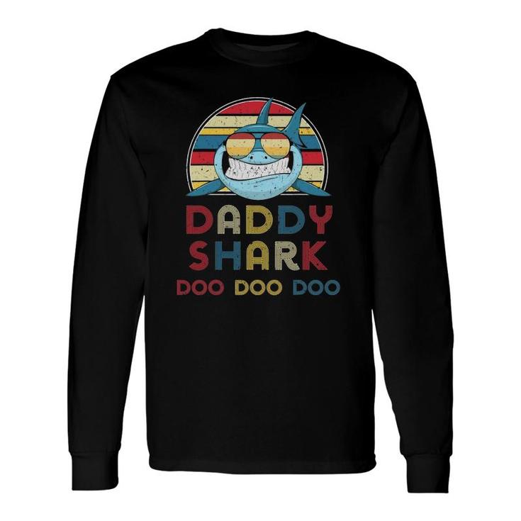 Retro Vintage Daddy Sharks For Father Long Sleeve T-Shirt T-Shirt