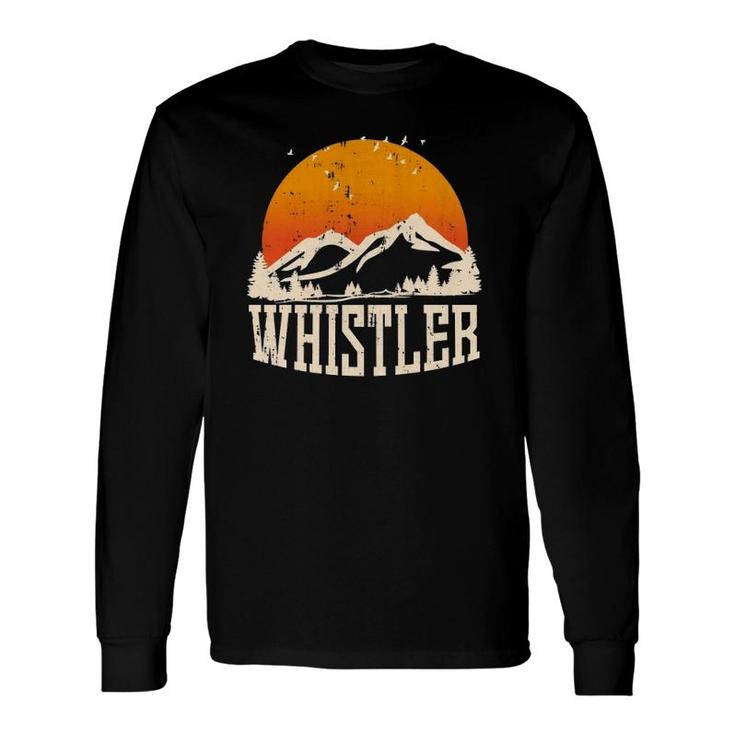 Retro Whistler Mountain Hiking Vacation Souvenir Long Sleeve T-Shirt T-Shirt