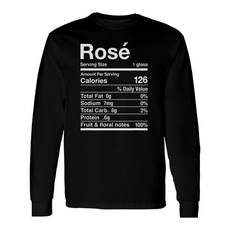 Rose Wine Christmas Nutrition Facts Thanksgiving Matching Long Sleeve T-Shirt