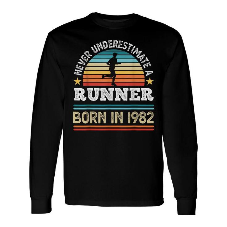 Runner Born In 1982 40Th Birthday Running Dad Long Sleeve T-Shirt