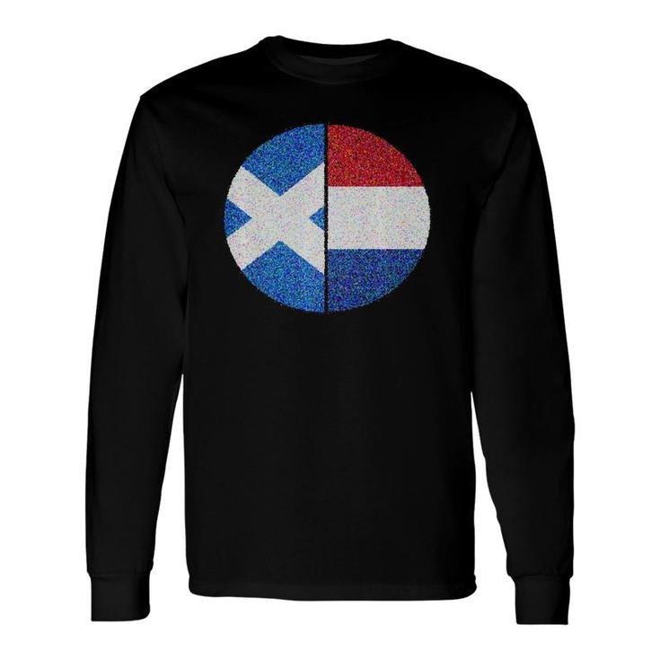Scottish Dutch Cultural Flag Dual Ancestry Long Sleeve T-Shirt