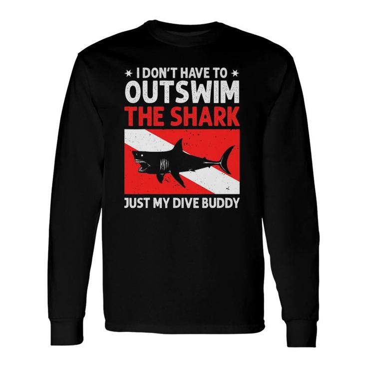Scuba Diving For Men Women Shark Diving Buddy Long Sleeve T-Shirt