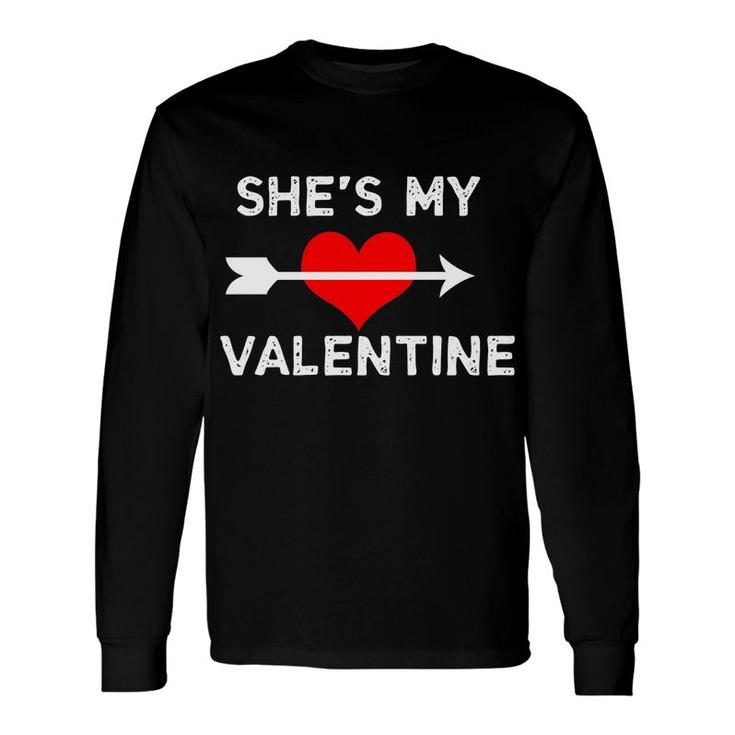 Shes My Valentines Day Heart And Arrow Long Sleeve T-Shirt