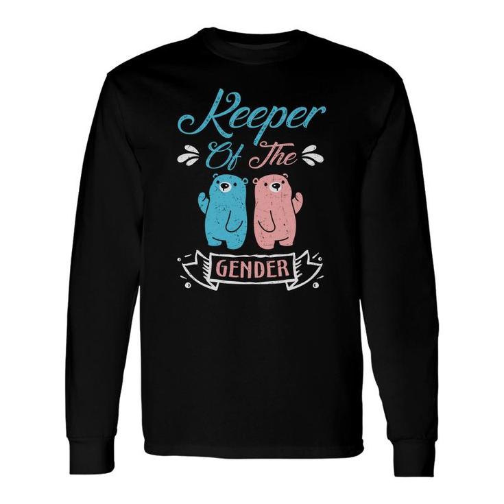 Backspang Baby Gender Reveal Party Keeper Of The Gender Long Sleeve T-Shirt