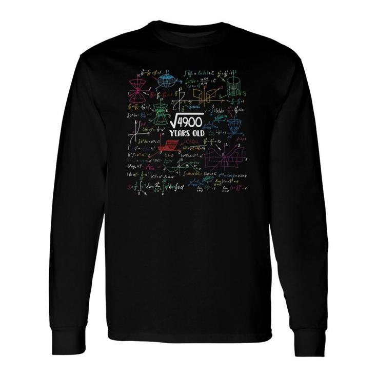 Square Root Of 4900 70 Years Old Math Lovers 70Th Birthday Long Sleeve T-Shirt
