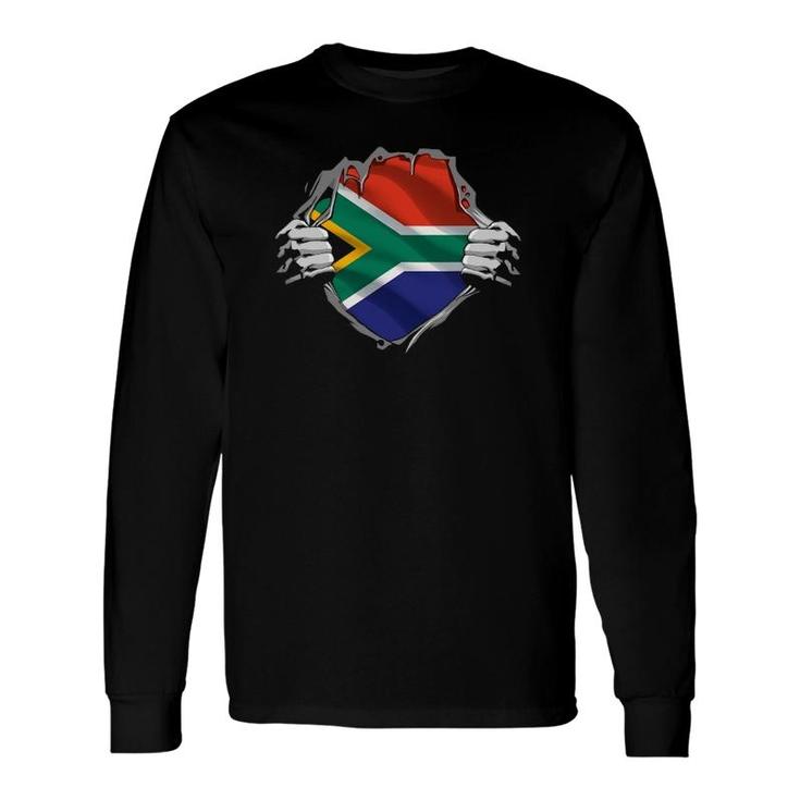 Super South African Heritage Proud South Africa Roots Flag Long Sleeve T-Shirt