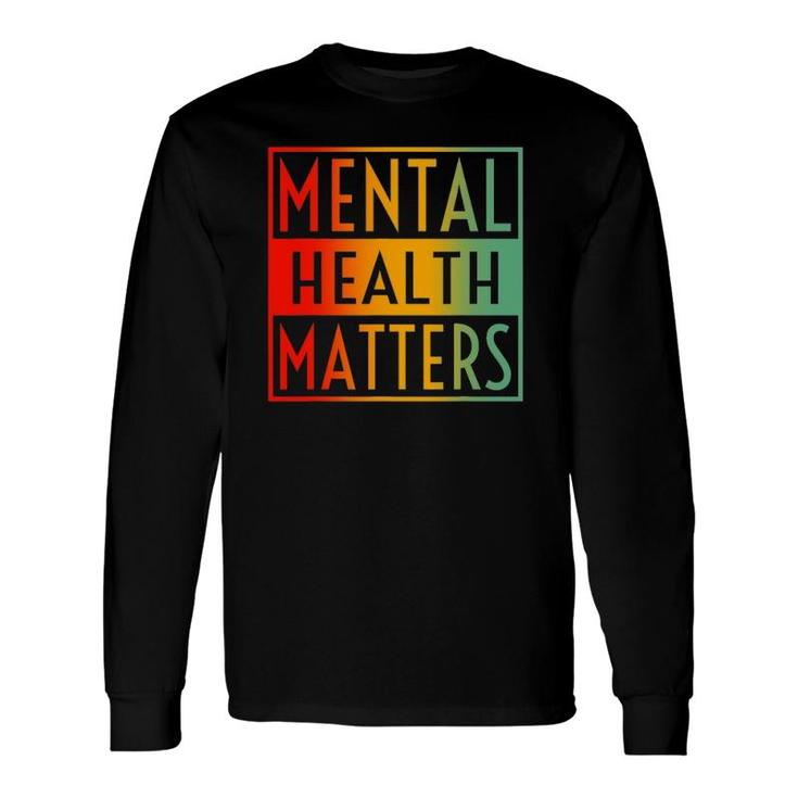 Mental Health Matters Human Brain Awareness Vintage Retro Long Sleeve T-Shirt