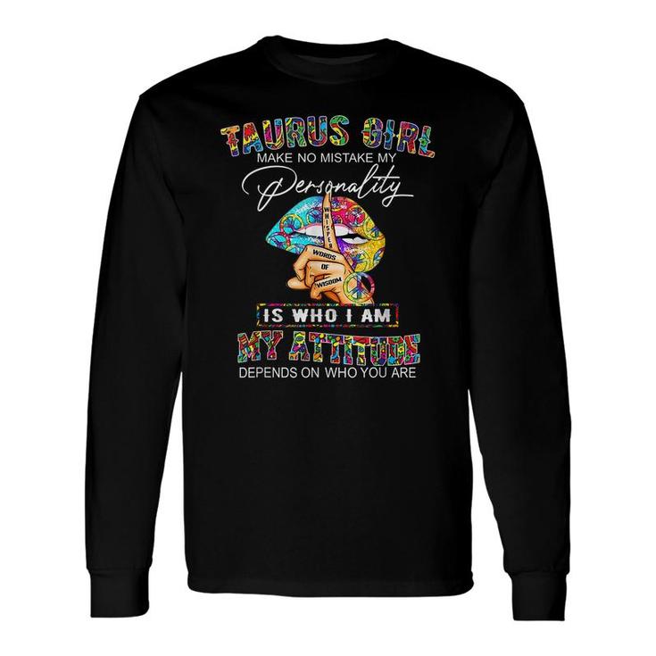 Taurus Girl Birthday Hippie Peace Girl April May Birthday Long Sleeve T-Shirt