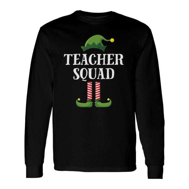 Teacher Squad Elf Matching Group Christmas School Party Pj Long Sleeve T-Shirt