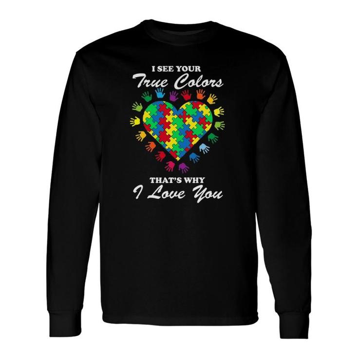 True Colors Heart Puzzle Cool Autism Awareness Long Sleeve T-Shirt T-Shirt