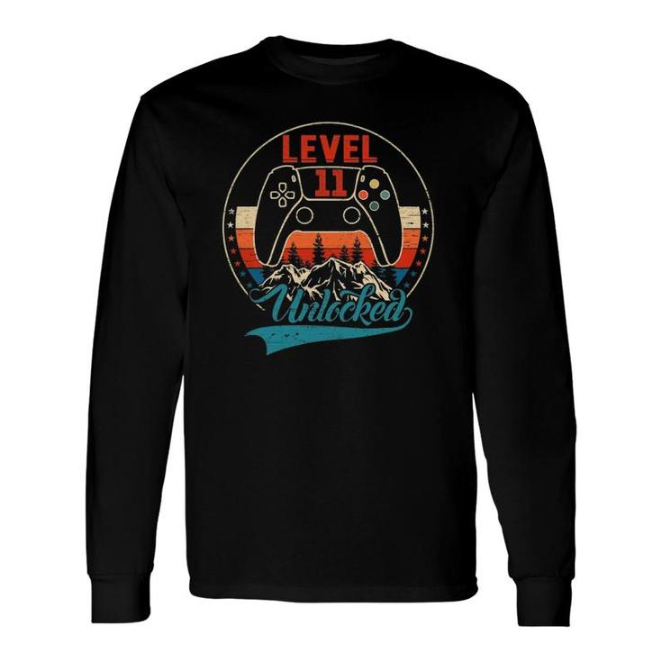 Unlocked Level 11 Birthday 11 Years Old Video Game Controller Long Sleeve T-Shirt