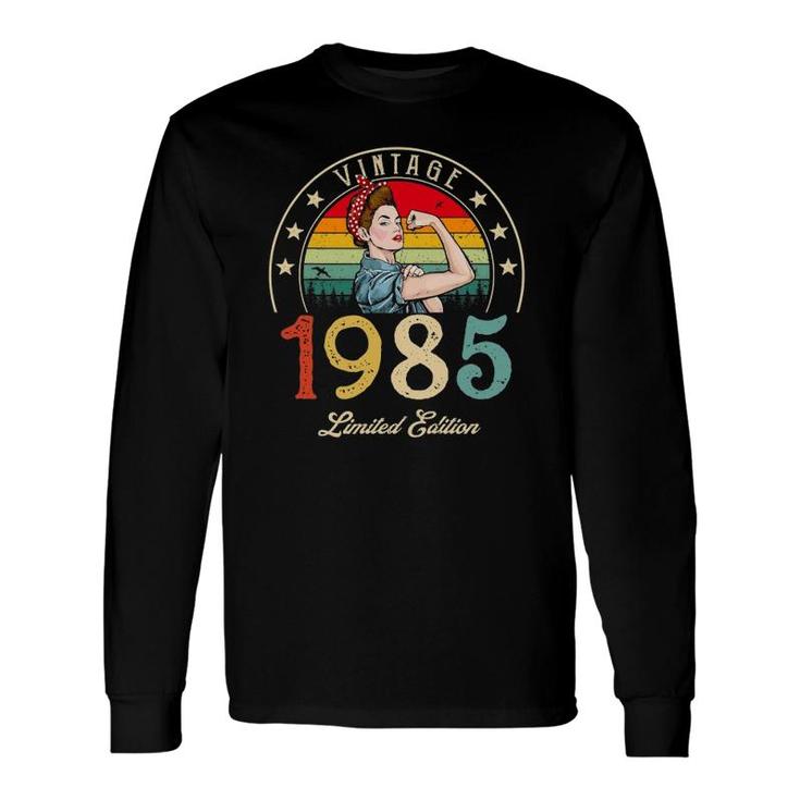 Vintage 1985 Limited Edition 1985 37Th Birthday 37 Years Old Long Sleeve T-Shirt