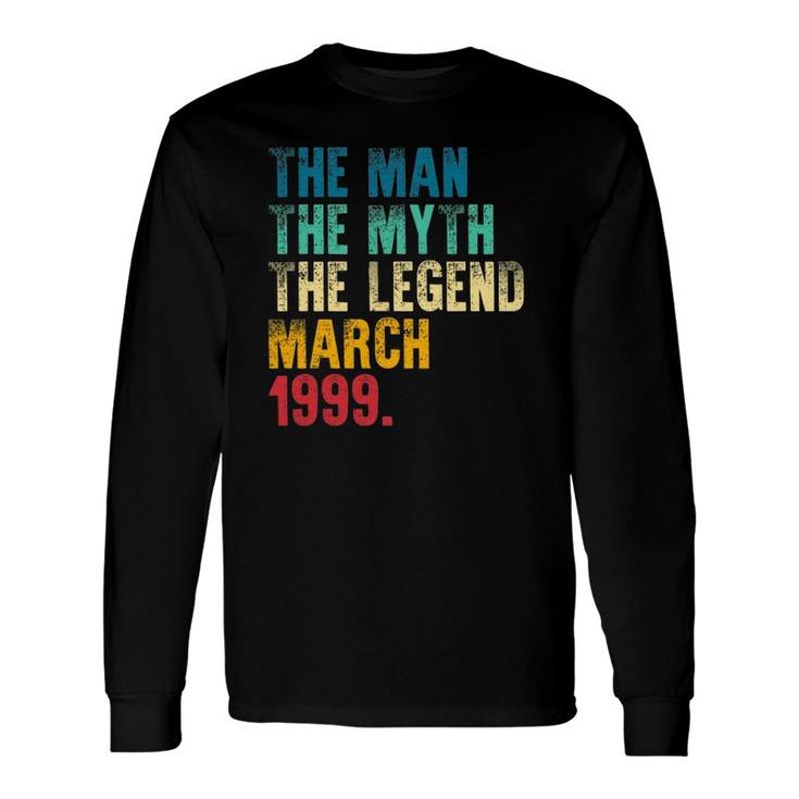 Vintage 1999 Man Myth Legend 22Nd Birthday Retro 22 Years Old Long Sleeve T-Shirt
