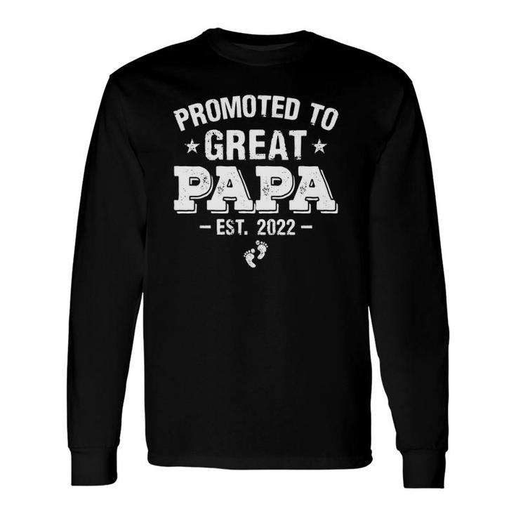 Vintage Promoted To Papa 2022 Fathers Day First New Dad Long Sleeve T-Shirt