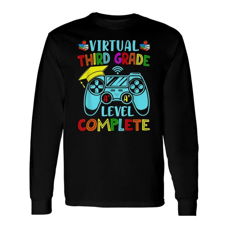 Virtual 3Rd Grade Graduation Level Complete Video Gamer Long Sleeve T-Shirt