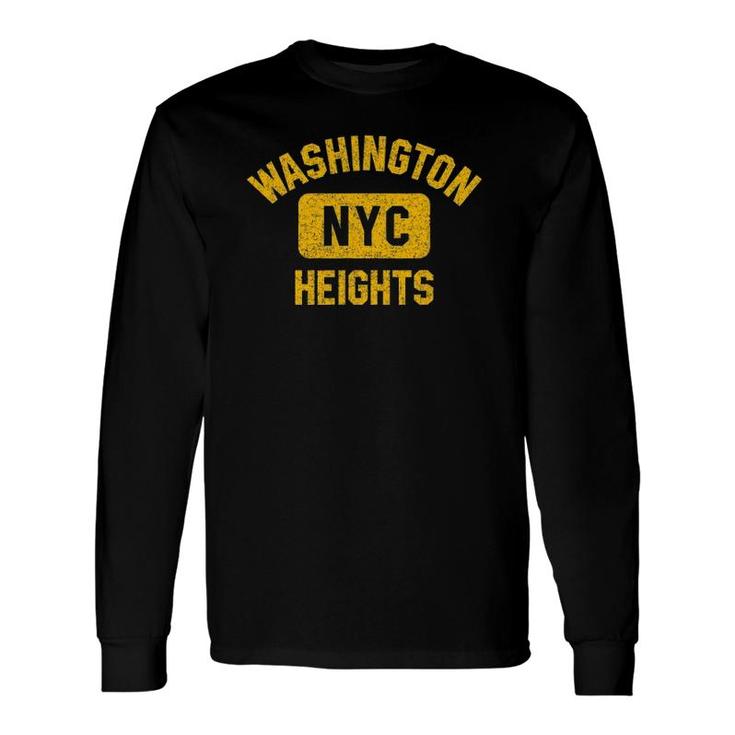 Washington Heights Nyc Gym Style Distressed Amber Print Long Sleeve T-Shirt T-Shirt