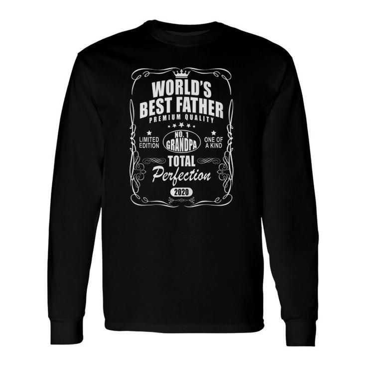 Worlds Best Father Number 1 One Grandpa Papa Greatest Dad Long Sleeve T-Shirt