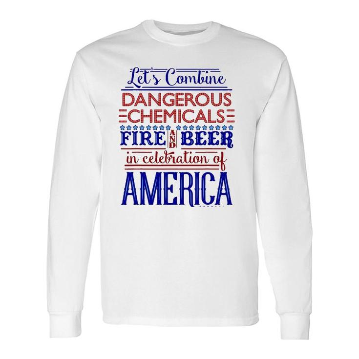 4Th Of July Independence Day Beer Fireworks Lt Long Sleeve T-Shirt
