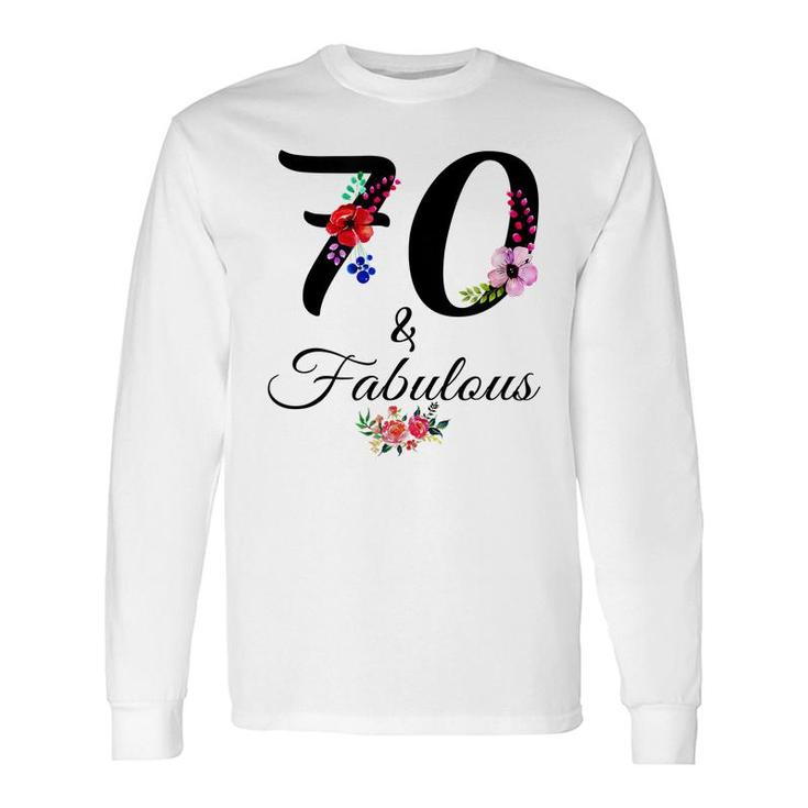 70 & Fabulous 70 Year Old Vintage Floral 1952 70Th Birthday Long Sleeve T-Shirt