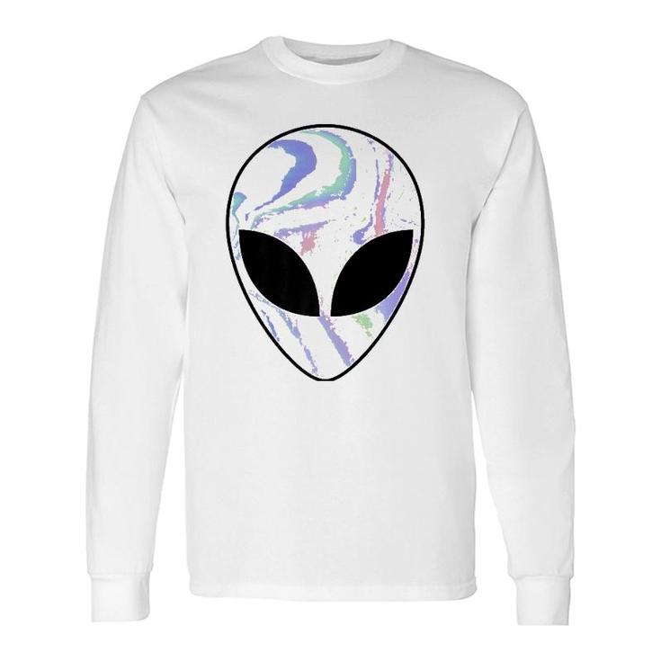 Alien Head Colorful Alien Rave Tee Believe Ufo Long Sleeve T-Shirt T-Shirt