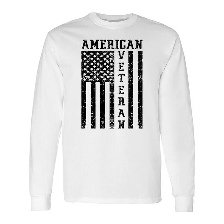 American Veteran Black Veteran 2022 Flag Long Sleeve T-Shirt