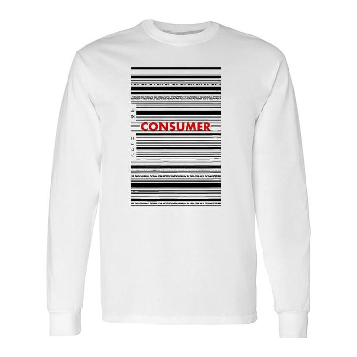 Barcode Consumer Streetwear Fashion Japanese Graphic Tee Long Sleeve T-Shirt T-Shirt