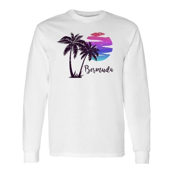Bermuda Beach Lover Palm Tree Paradise Vacation Vintage Long Sleeve T-Shirt T-Shirt