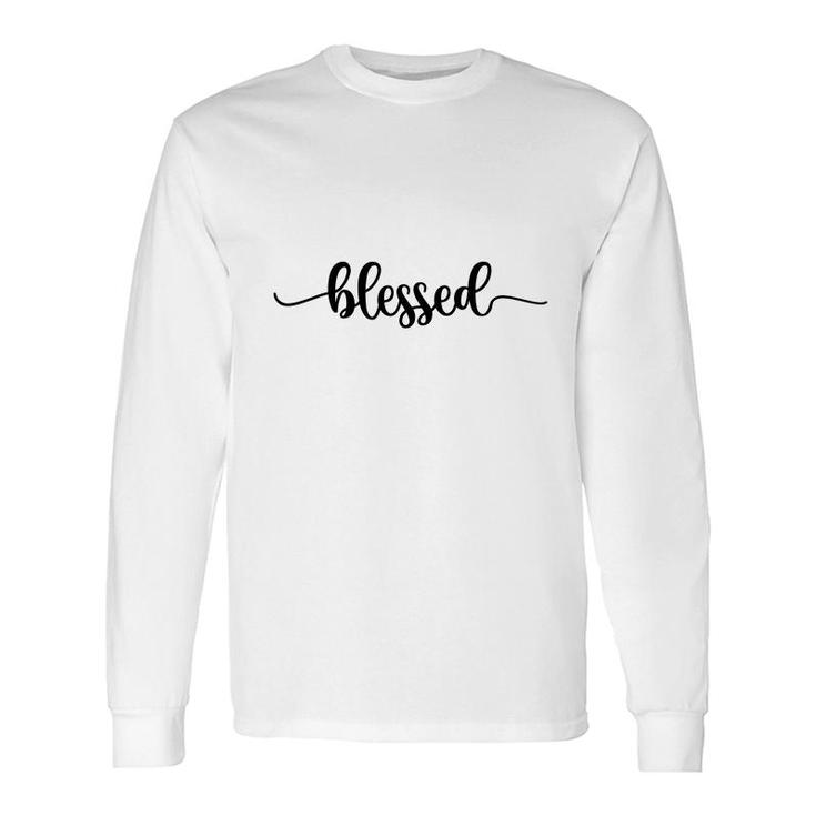 Blessed Bible Verse Black Graphic Great Christian Long Sleeve T-Shirt
