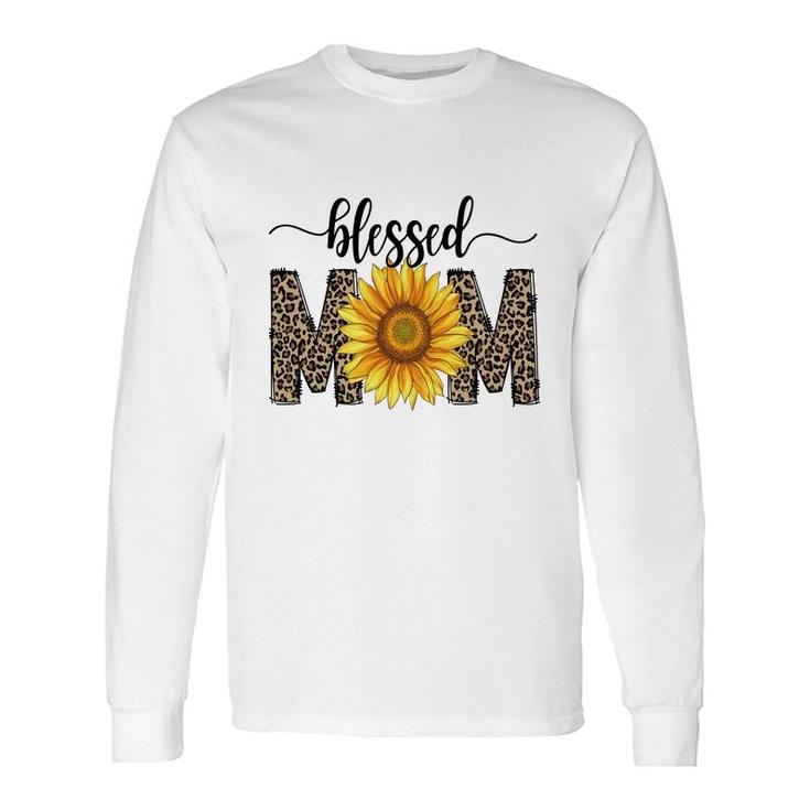 Blessed Mom With Sunflower And Leopard Vintage Long Sleeve T-Shirt