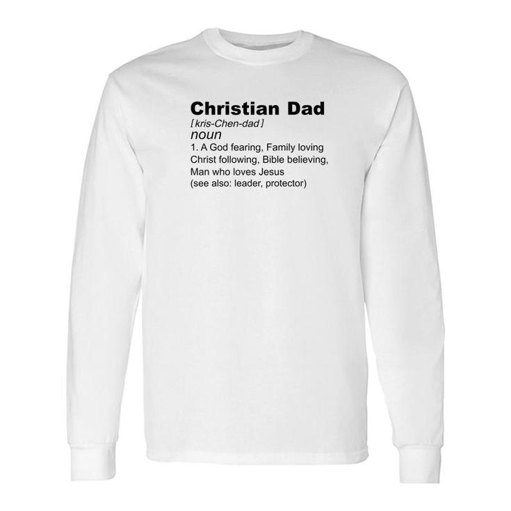 Christian Dad Definition Fathers Day God Jesus Premium Long Sleeve T-Shirt