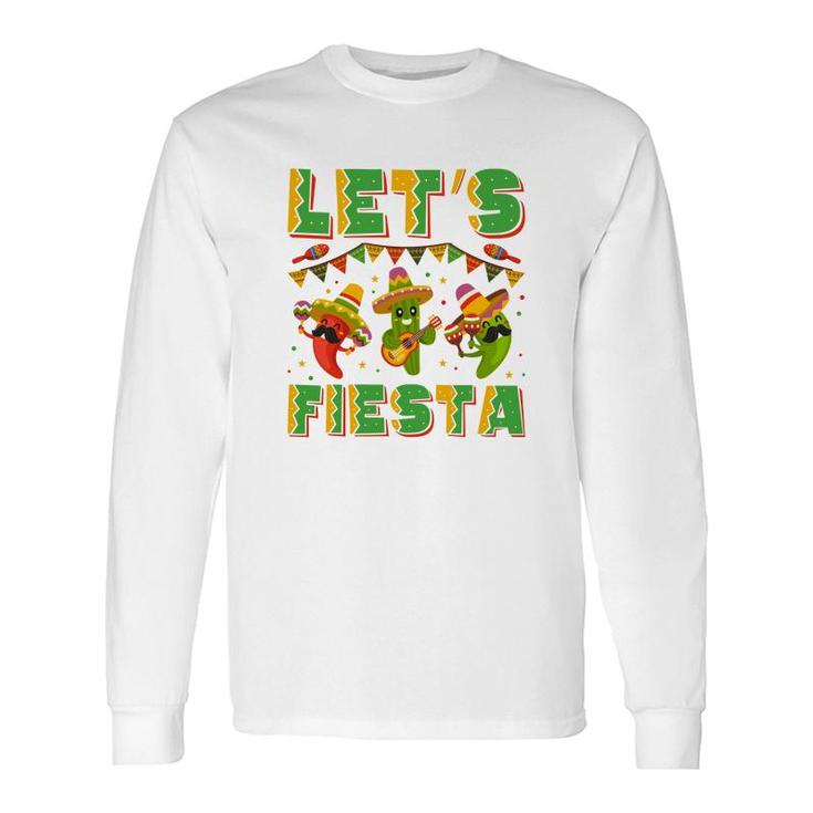 Cinco De Mayo Lets Fiesta Colorful Decoration Long Sleeve T-Shirt